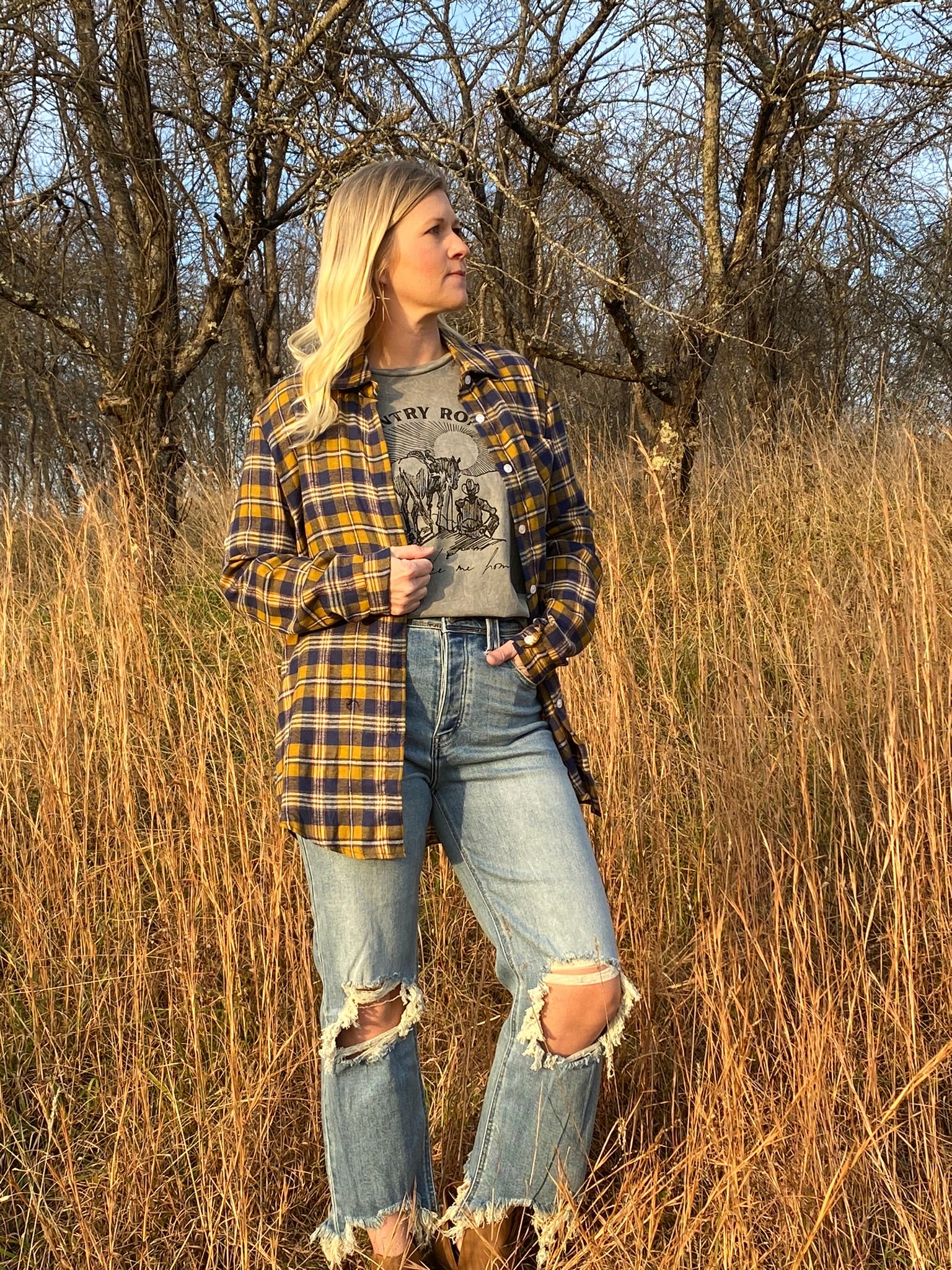 ADORA Button Down Flannel Shirt