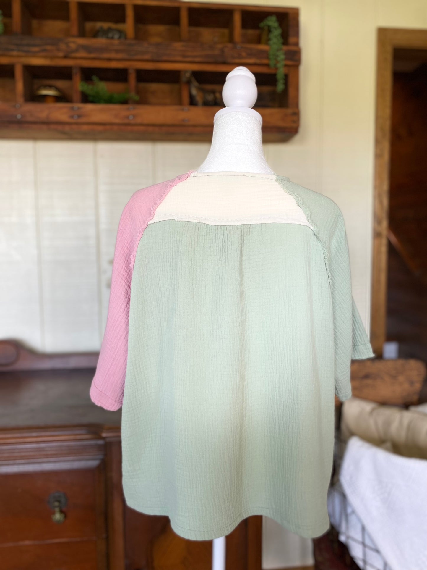 VINTAGE EDGE WASHED COLORBLOCK TOP